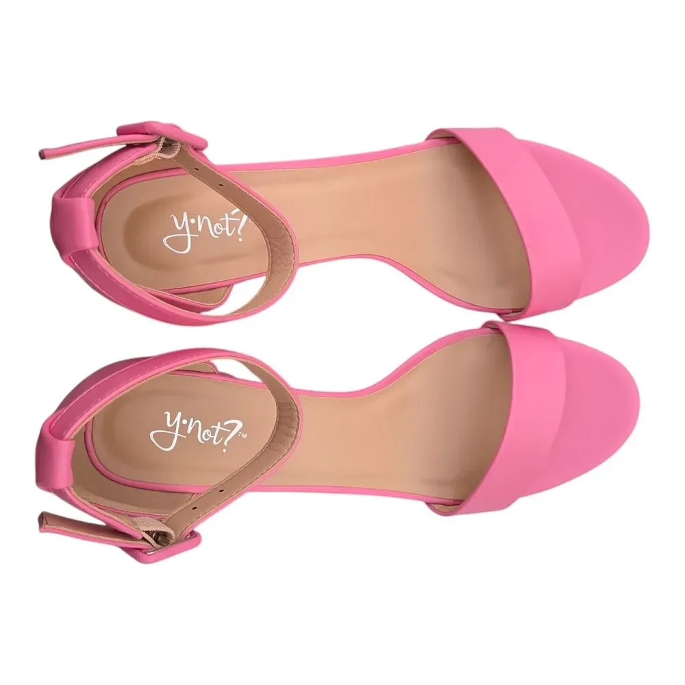 Y-Not Cake Heeled Sandals Shoes Buckle Ankle Strap High Heels Women's Size 10